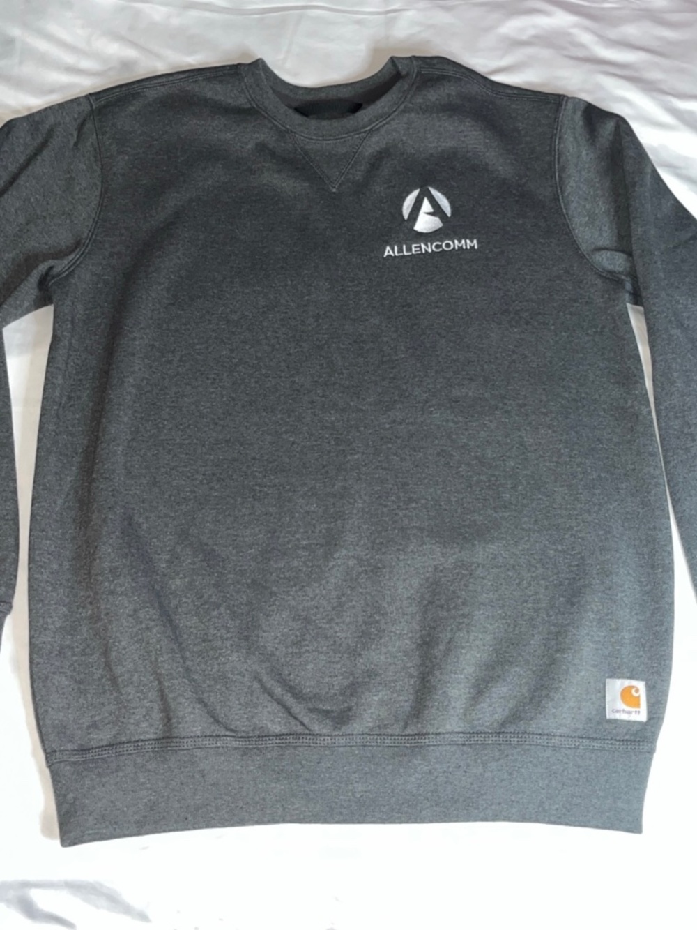 Carhartt Mens Medium Loose Fit gray sweatshirt Fleece sweater pullover Gray Logo